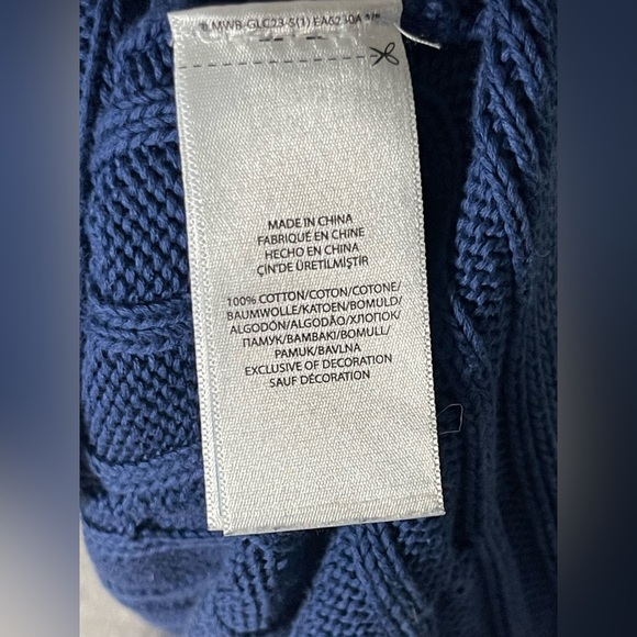 POLO Ralph Lauren Navy Blue Pima Cotton Knit V-neck Sweater Size Small - Picture 6 of 6